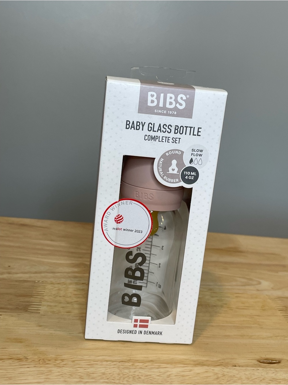 Bibs Baby Glass Bottle Complete Set - Blush Pink